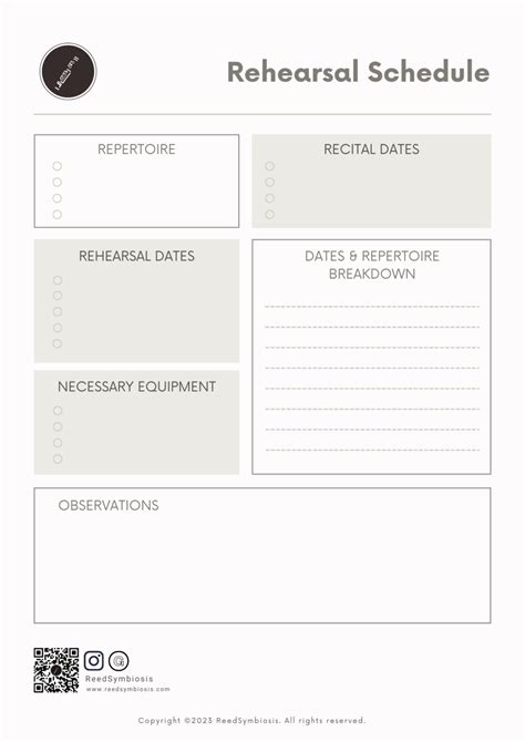 ReedSymbiosis' Rehearsal Schedule
