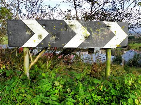 Deflection Road Sign Radergan Kenneth Allen Cc By Sa Geograph