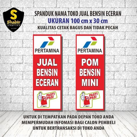 Jual Spanduk Jual Bensin Eceran Mini Pom Bensin Ukuran X Cm