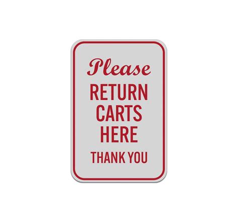 Please Return Carts Aluminum Sign Reflective