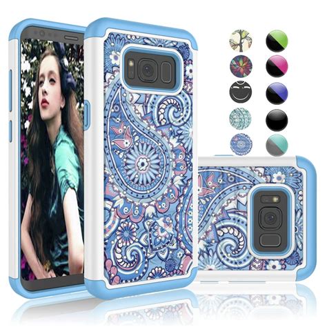 Samsung S8 Case Galaxy S8 Case For Women Paisley Blue Njjex Retro