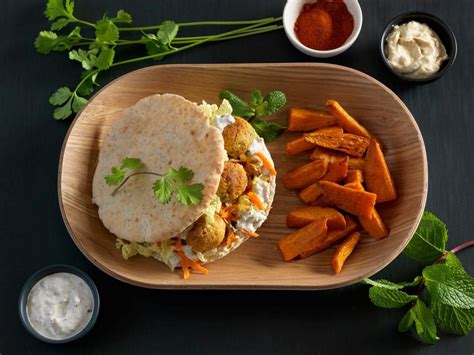 Recette Bio De Pain Pita Falafels Et Frites De Patate Douce