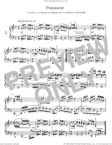 Polonaise In G Minor Bwv Appendix Sheet Music For Piano Solo