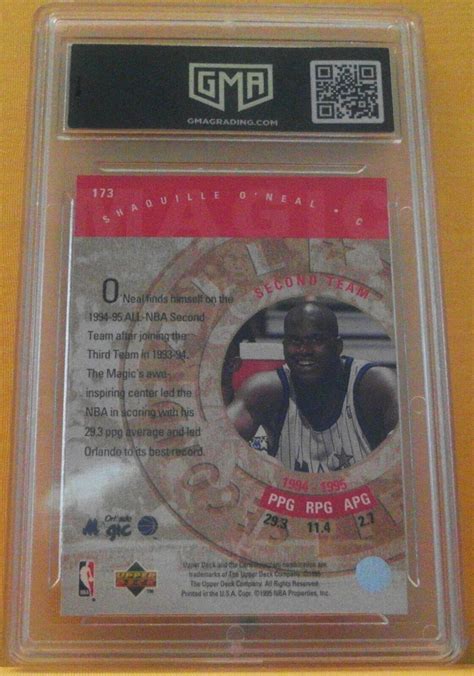 1995 96 Upper Deck Shaquille O Neal All NBA 2nd Team Magic 173 GMA 10