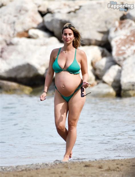 Ferne Mccann Flaunts Her Blossoming Belly In A Green Bikini Photos