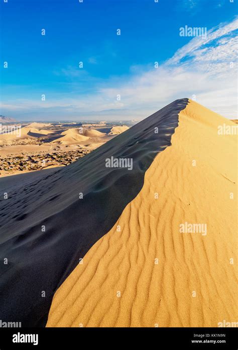 sand dunes  ica desert  huacachina ica region peru stock photo