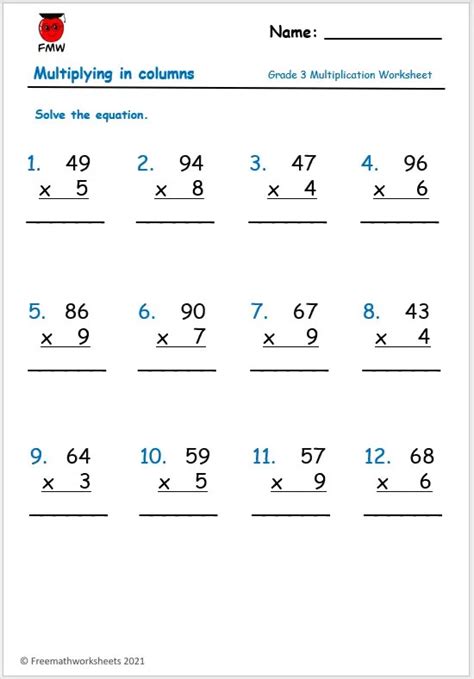 Grade 1 Multiplication Worksheets Fun And Educational Resources