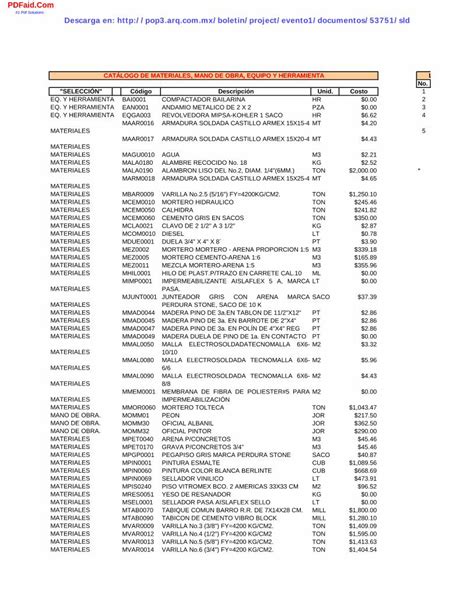 PDF Ejemplo De Precios Unitarios DOKUMEN TIPS