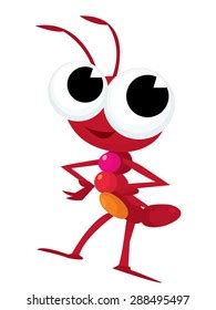 Cute Red Fire Ant Cartoon Vector Stock Vector (Royalty Free) 288495497 | Shutterstock