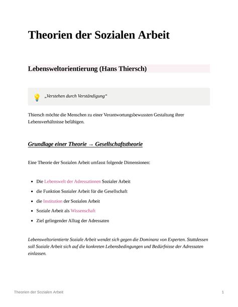 Theorien Der Sozialen Arbeit Theorien Der Sozialen Arbeit