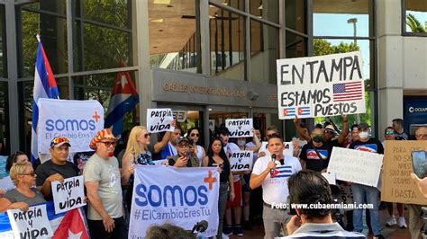 Cubanos En Miami Realizan Manifestaci N Frente Al Consulado De Espa A