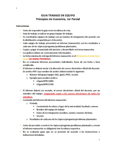 GUIA Trabajo EN Equipo PPEE 1er Parcial GUIA TRABAJO EN EQUIPO