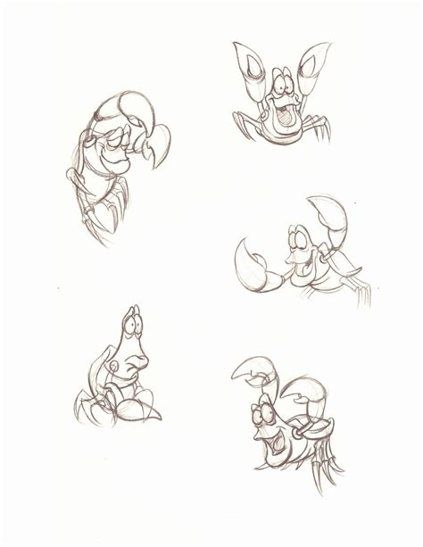 Walt Disney Sketches - Sebastian - Walt Disney Characters Photo ...