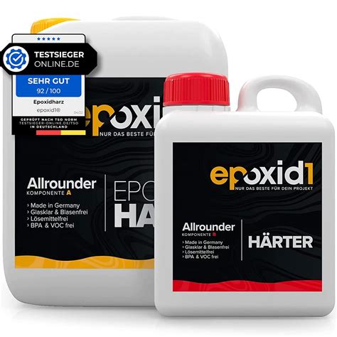 epoxid1 Epoxidharz mit Härter 2 1kg Set glasklar blasenfrei