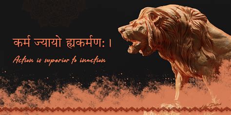 Sanskrit Quote From Bhagavad Gita To Emphasize The Importance Of Action