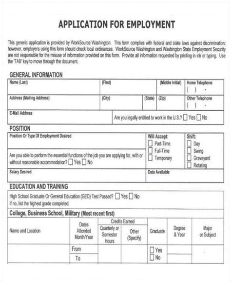 Editable Job Application Form With Availability Template Pdf Updated By