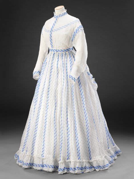 Late 1860s Sheer Cotton Dress John Bright Collection 1860s Dresses