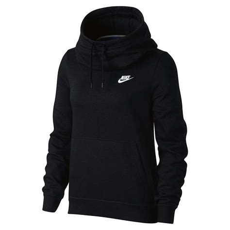 Nike Womens Funnel Neck Hoodie Black White S Adult Rebel Sport