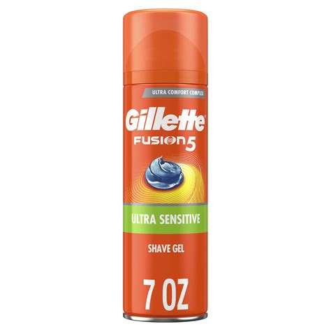 Gillette Fusion Ultra Sensitive Shave Gel For Men Fragrance Free 7 Oz