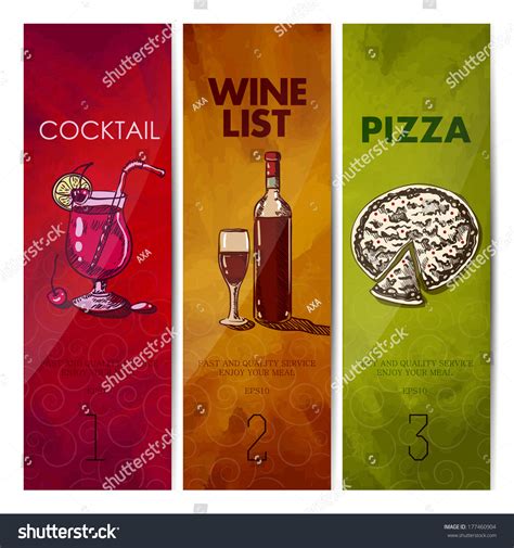 Set Of Banners For The Restaurant. Stock Vector 177460904 : Shutterstock