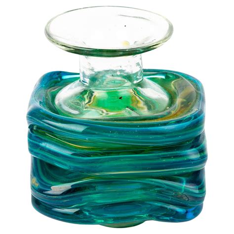 Signed Mdina Maltese Designer Glass Vase For Sale At Stdibs