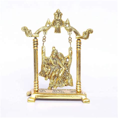 Aluminium Radha Krishna On Swing Jhula Metal Statue Home At Rs 145 In