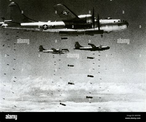 Korean War Us Air Force B 29 Superfortresses On A Daylight Bombing