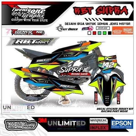 DECAL STIKER RBT SUPRA 125X ABSTRAC Kekinian BEBEK TRAIL MODIF GTX