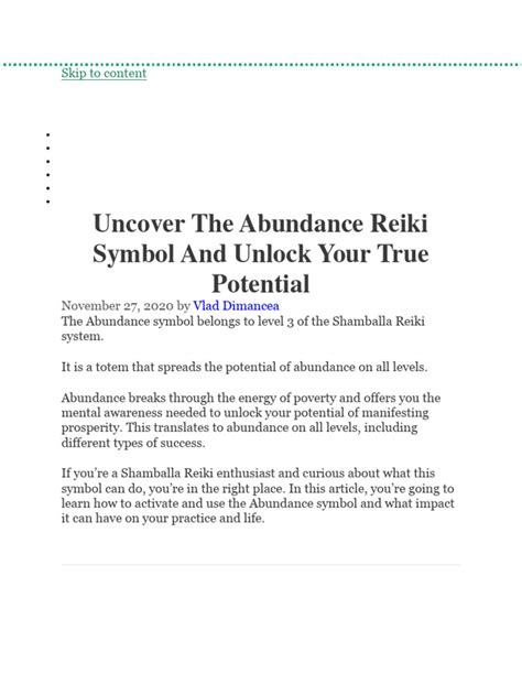 Abundance Symbol | PDF | Mind | Reiki