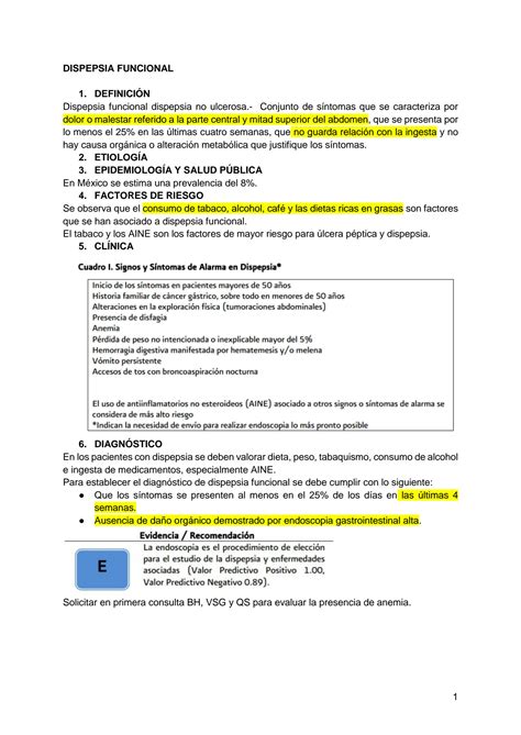 Solution Resumen Enarm Dispepsia Funcional Studypool