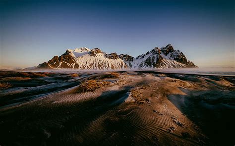 Vestrahorn Mountain Iceland Clouds Icelend Vestrahorn Mountain HD