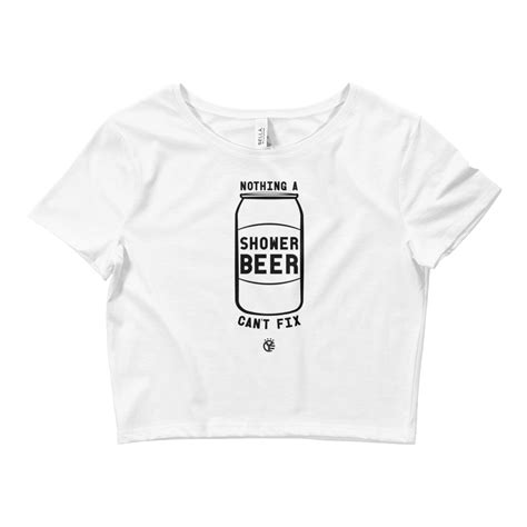 Shower Beer Womens Crop Top Tee Whiskey Riff Shop