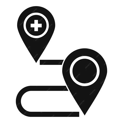 Premium Vector | Private clinic route map icon Simple illustration of