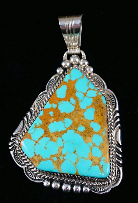 Item 848w Vintage Navajo Kingman Turquoise Sterling Silver Decorated