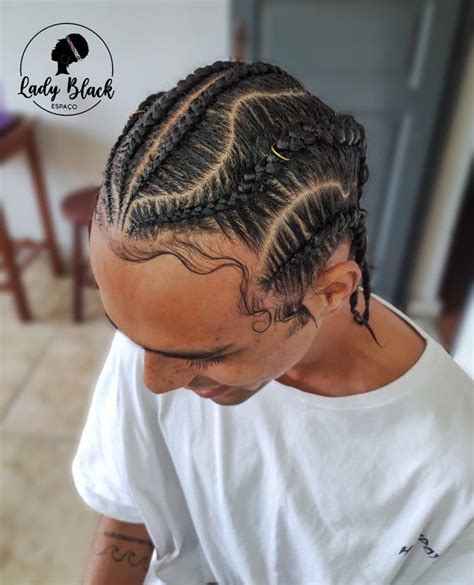 Trança nagô nagô masculina nagô desenhada ghana braids Cornrow