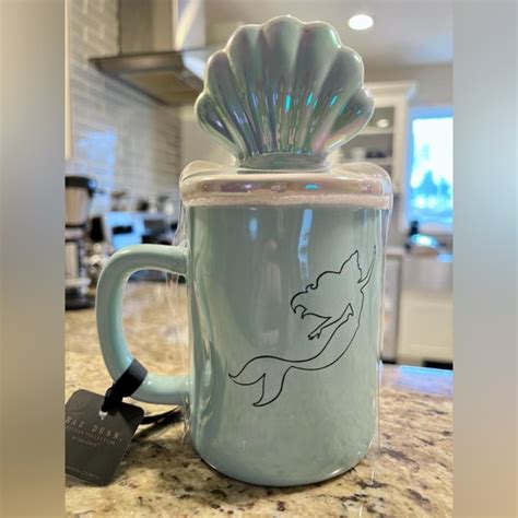 Rae Dunn Dining Nwt Rae Dunn Ariel Mug With Seashell Topper Disneys