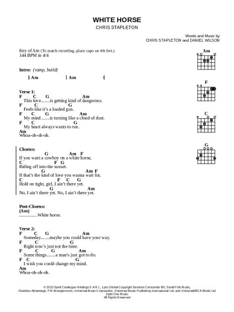 Guitar Chords White Horse