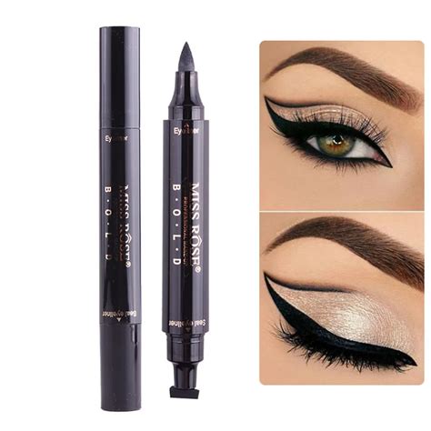 Dual End Black Liquid Eyeliner Stamps Pencil Pro Waterproof Long Lasting Makeup Eye Liner Pen