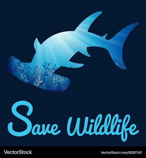 Save wildlife poster with whaleshark Royalty Free Vector