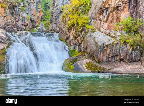 Waterfall Along Tenderfoot Creek In The Little Belt Mountains Near