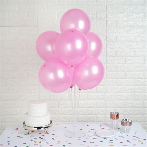 Balsa Circle 12" Pink Solid Print Party Metallic Latex Balloons, 25 ...