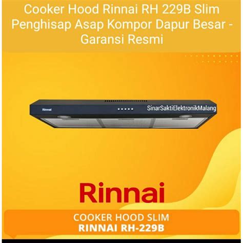 Jual Cooker Hood Rinnai Rh B Slim Penghisap Asap Kompor Dapur Besar