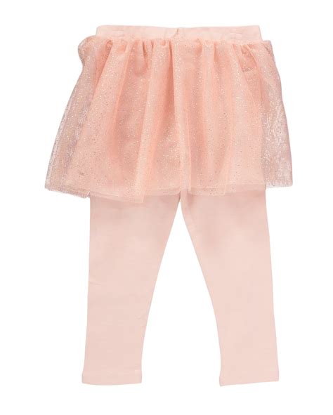 Riachuelo Calça Legging Infantil Sobreposição Saia de Tule Rosa Claro