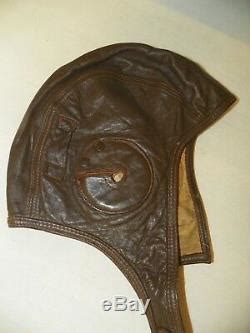 Vintage Leather Pilot Flight Aviator Helmet Large Air Associates USA