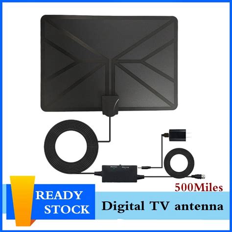 Tv Antenna Indoor Amplified Hdtv Antenna 500 Mile Range With Signal Amplifier And 16 5ft High