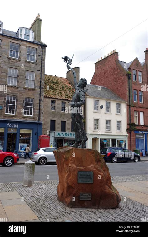 John Muir Statue On Dunbar High Street Created By Sculptor Valentin