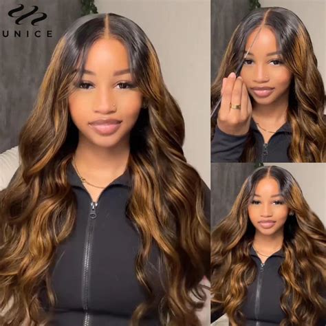 Unice Hair 7x5 Bye Bye Knots Glueless Wig Brown Balayage Body Wave Wi