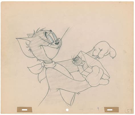 Tom and Jerry production drawing from Flirty Birdy | RR Auction