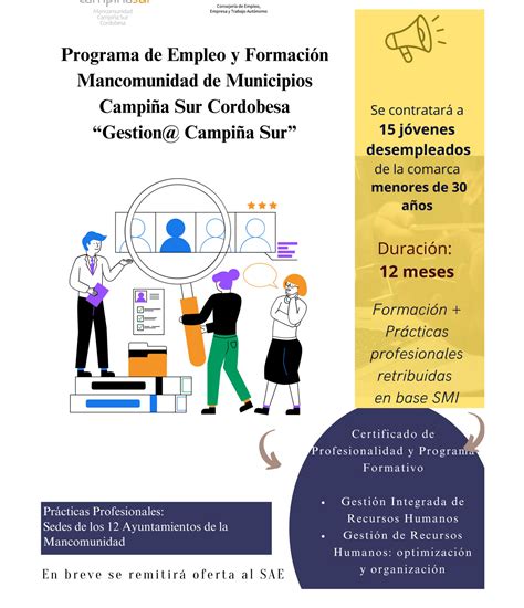 Programa De Empleo Y Formaci N De La Mancomunidad De Municipios Campi A