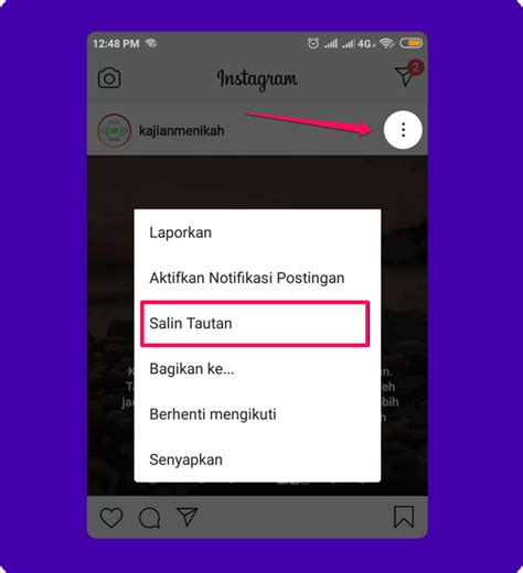 Cara Menyalin Link Instagram Mateng Id